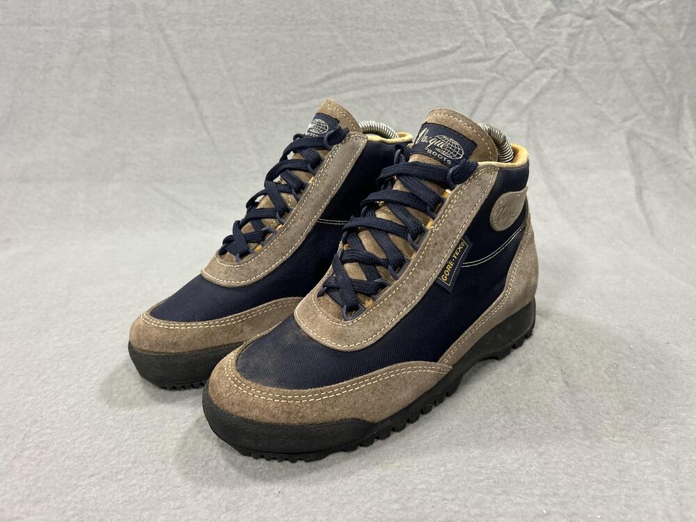 Vasque Skywalk Boots Womens 6.5 Beige Blue Suede GTX Waterproof Italy Hiking